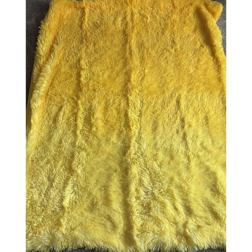 Super Soft Super Fluffy Ombre Yellow 48" x 60" Throw Blanket